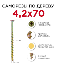 Саморезы гипс/дерево 4,2*70 (0,5кг) ( С4, S5 )