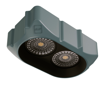 Светильник безрамный AntiSpot BL (овальный ЧЕРНЫЙ, 3000К, 2*7W, 1100LM) CLIP ( V4, V5 )