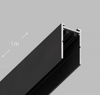 Шинопровод 2х-контактный, SLIMLINE, 220V, магнитный, черный, 1000х32х57mm, (1м) ( Р4 )