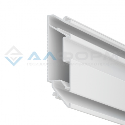 А2 Sigma plus LED нишевой, карнизный с подсветкой профиль АЛ белый БЕЗ ВСТАВКИ Alteza Алформ, 2.0м