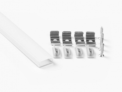 008394 накладной для LED-ленты профиль АЛ (в компл. рассеиватель, торцы, крепеж), Leds Power, 2.0м