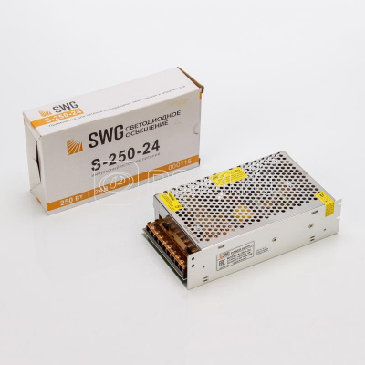 Блок питания сетка SWG 250W, 24V, 10.4A, IP20, Серия S, (арт 000115)