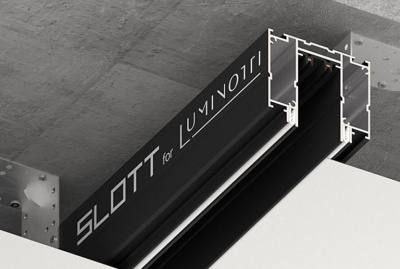 Трековая система SLOTT for LUMINOTTI, 220V, черная (2м) ( P8 )